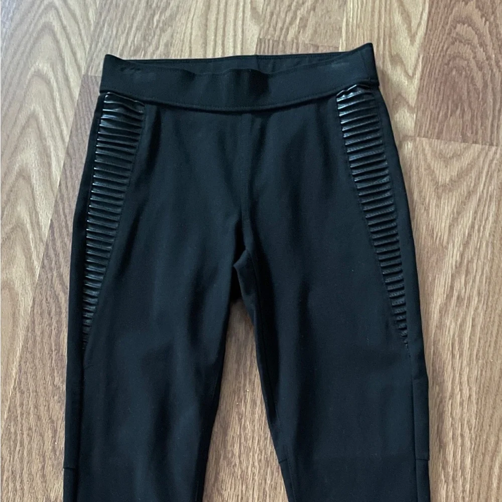 BAR III Faux Leather Trimmed Skinny Leg Pants Size Small
